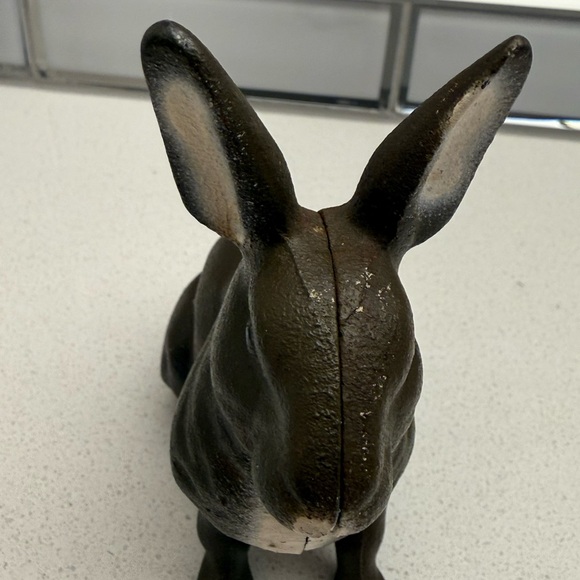 Vintage Cast Iron Bunny Jack Rabbit Slotted Coin Bank - Picture 10 of 13